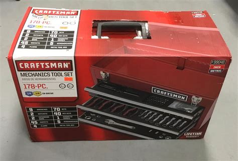 178-piece craftsman mechanics tool set with metal hand box|CRAFTSMAN 178 TOOL SET WITH CRAFTSMAN 3 .